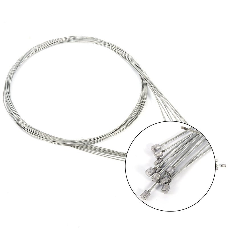 Qicfrk Stainless Steel Shifter Cable, Bike Shifter Cable 2M Long Bicycle Replaceable Wire Inner Derailleur Wire Stainless Steel Bike Rear Derailleur Cable 10Pcs - Image 2
